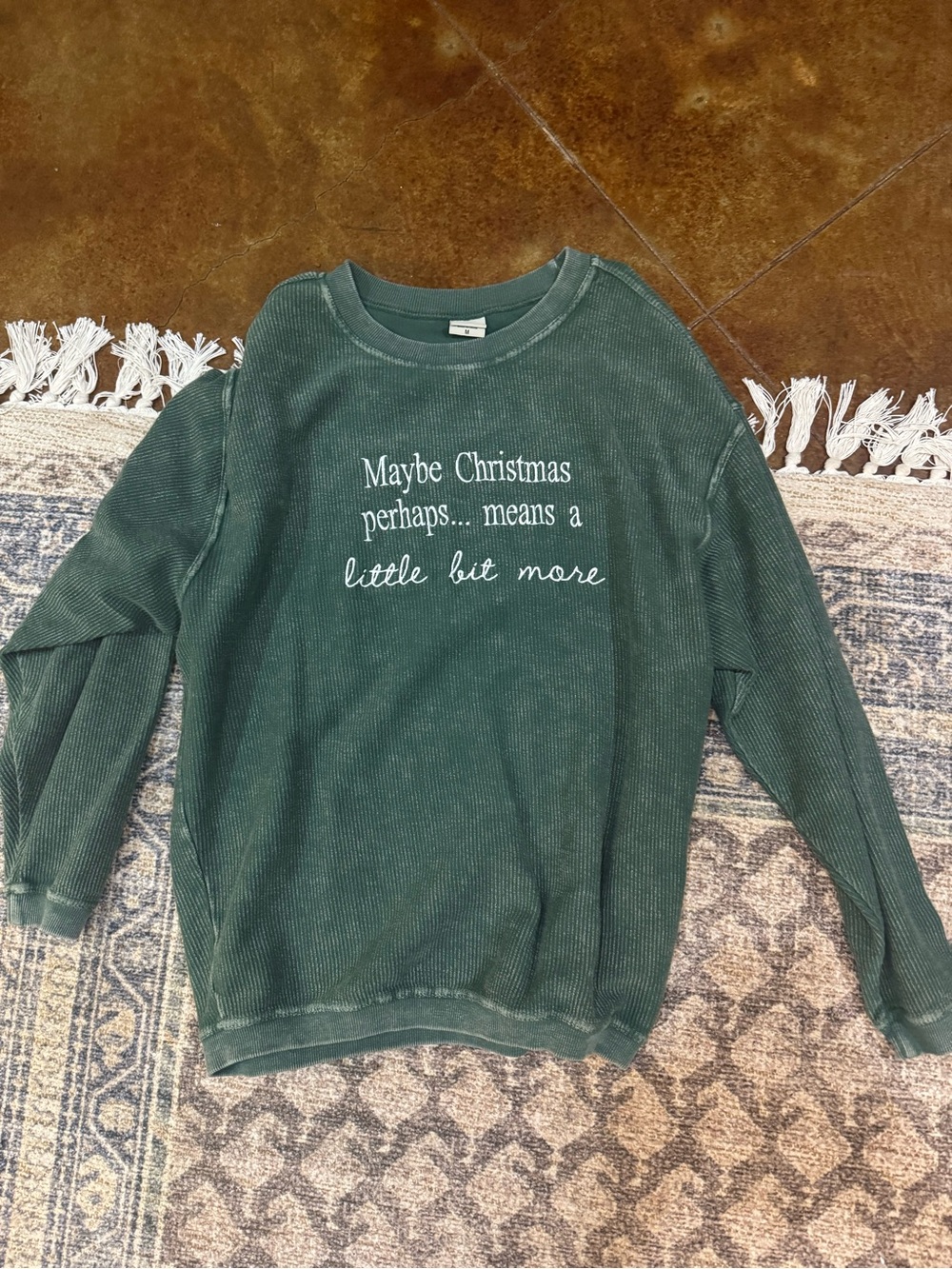 Forest Green Holiday Graphic Pullover Sweater